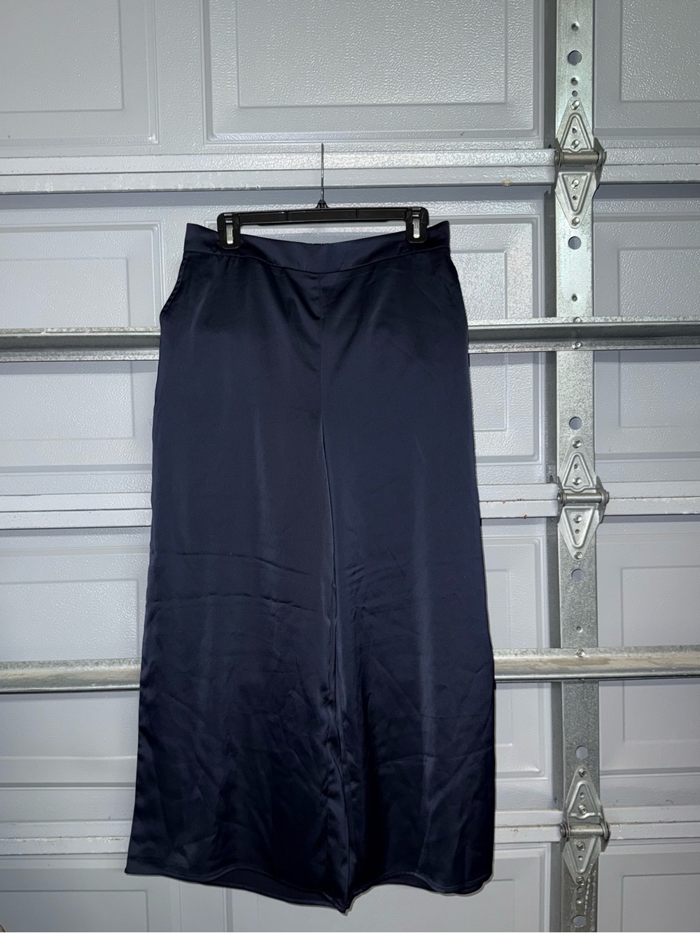 NWOT Rachel Zoe Wide Leg Satin pants in NAVY SIZE 8